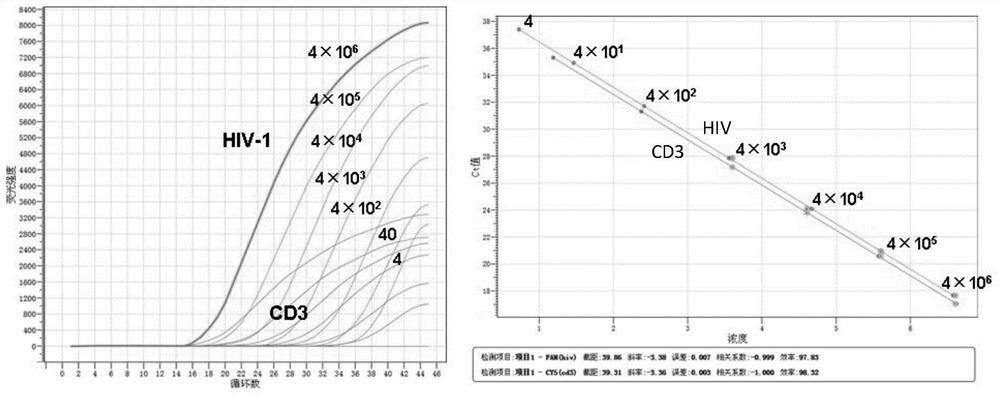 HIV-1 total dna quantitative detection primer pair, probe and detection kit that can cover multiple subtypes