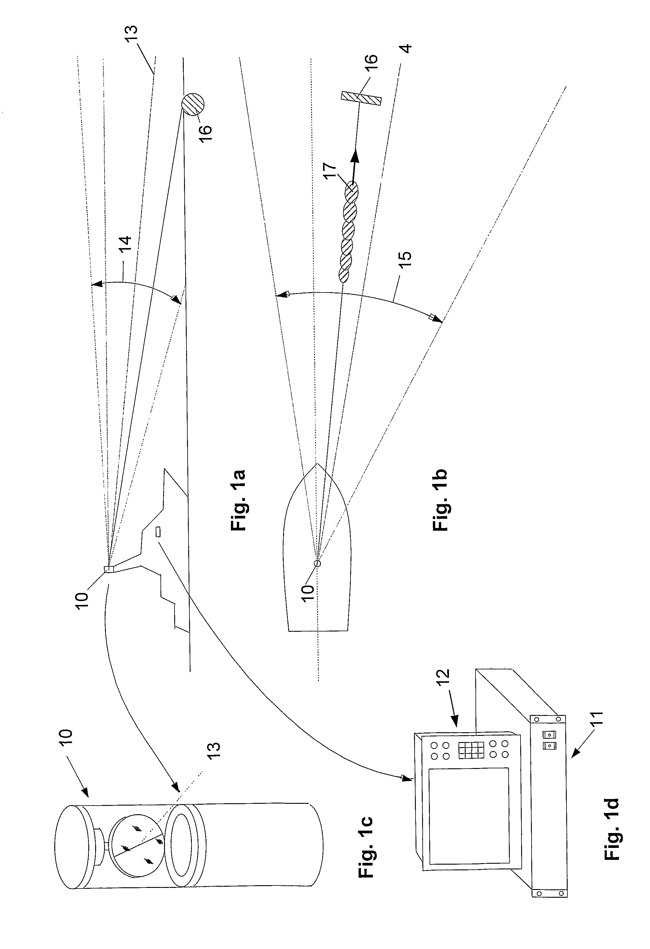 System for the detection and the depiction of objects in the path of marine vessels