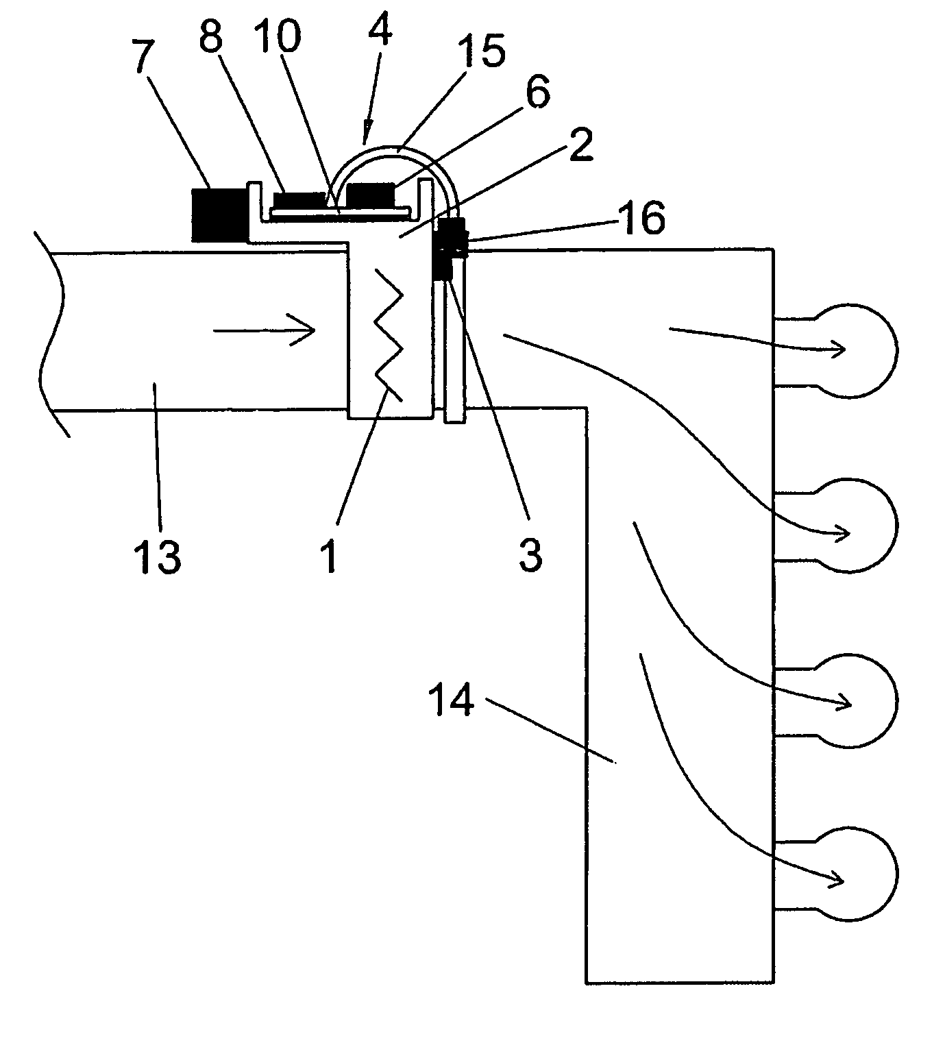 Module for heating the intake gases of an internal combustion engine incorporating electronic temperature control
