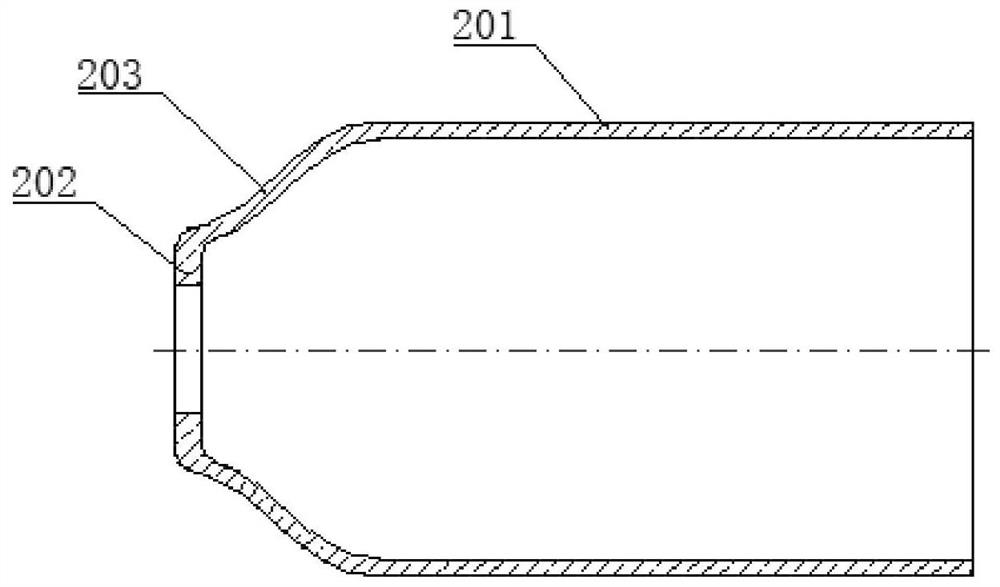 Glass tube necking and inversion flange and its manufacturing method and equipment