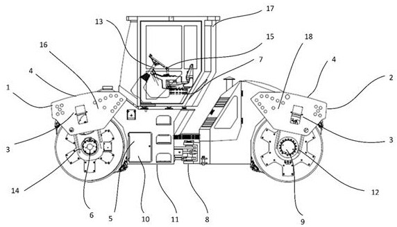 Control method for self-adaptively adjusting braking force of hydraulic braking road roller