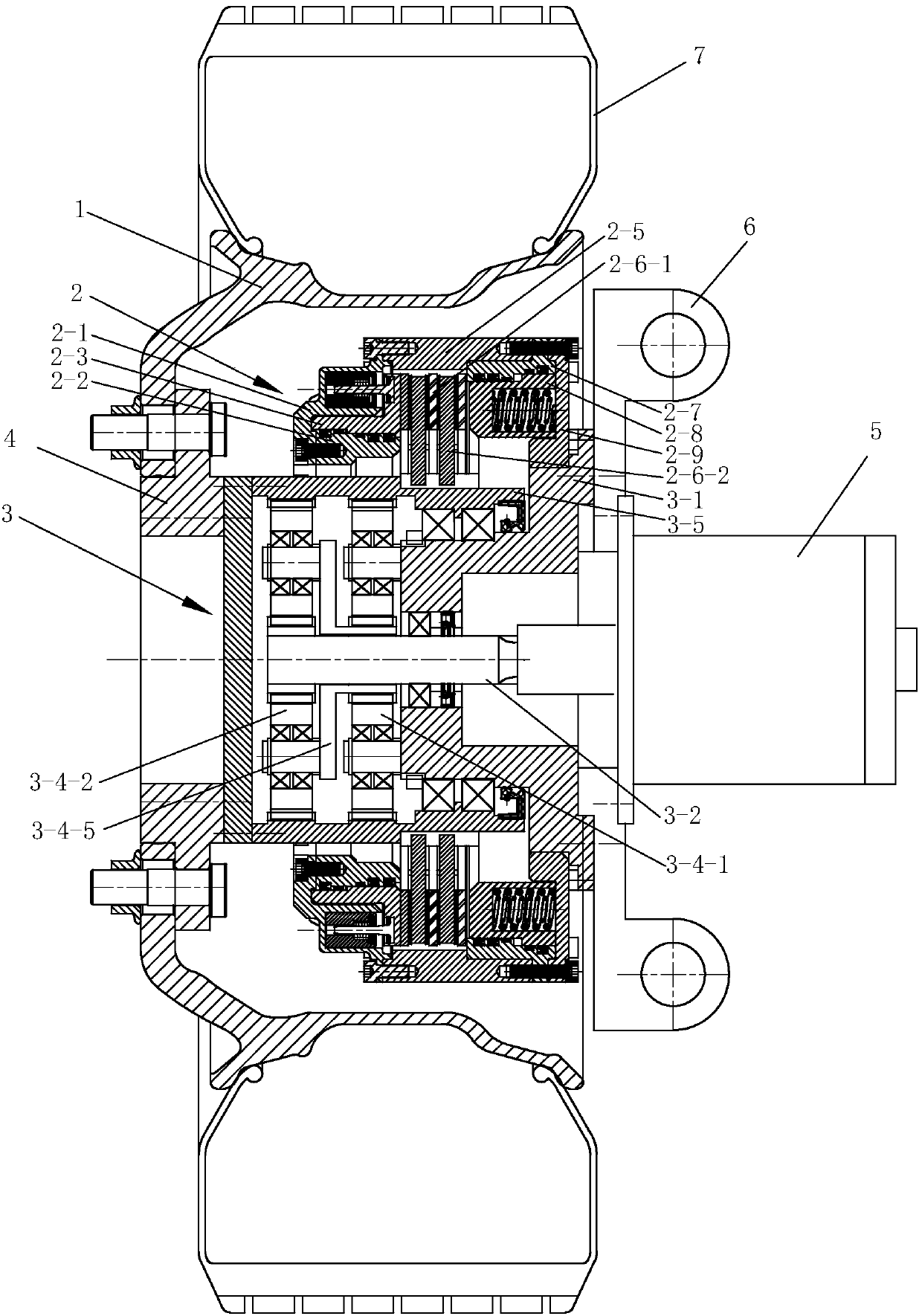 Vehicle transmission brake integrated device