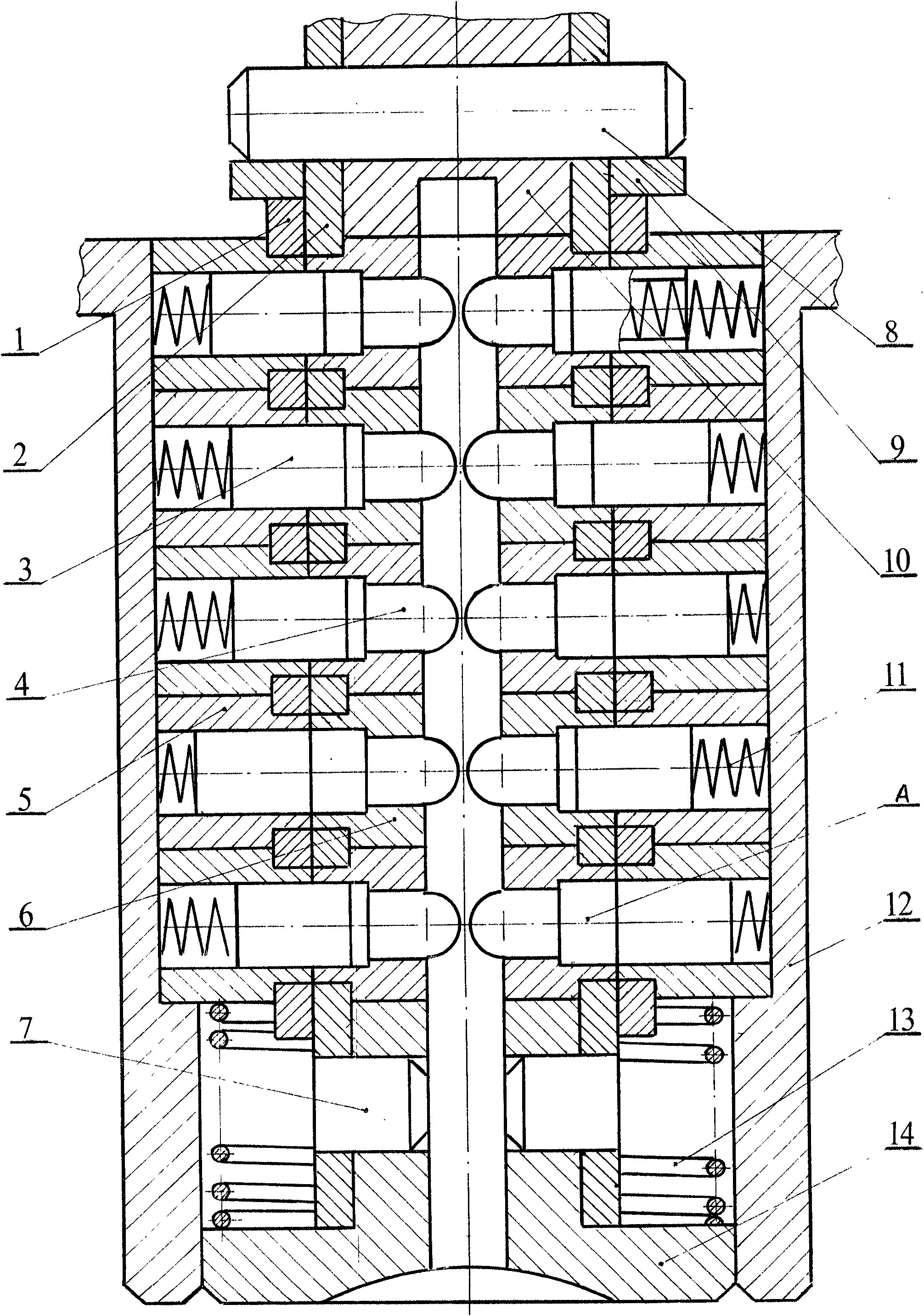 Anti-theft lock core with multi-gear marble structure and application thereof