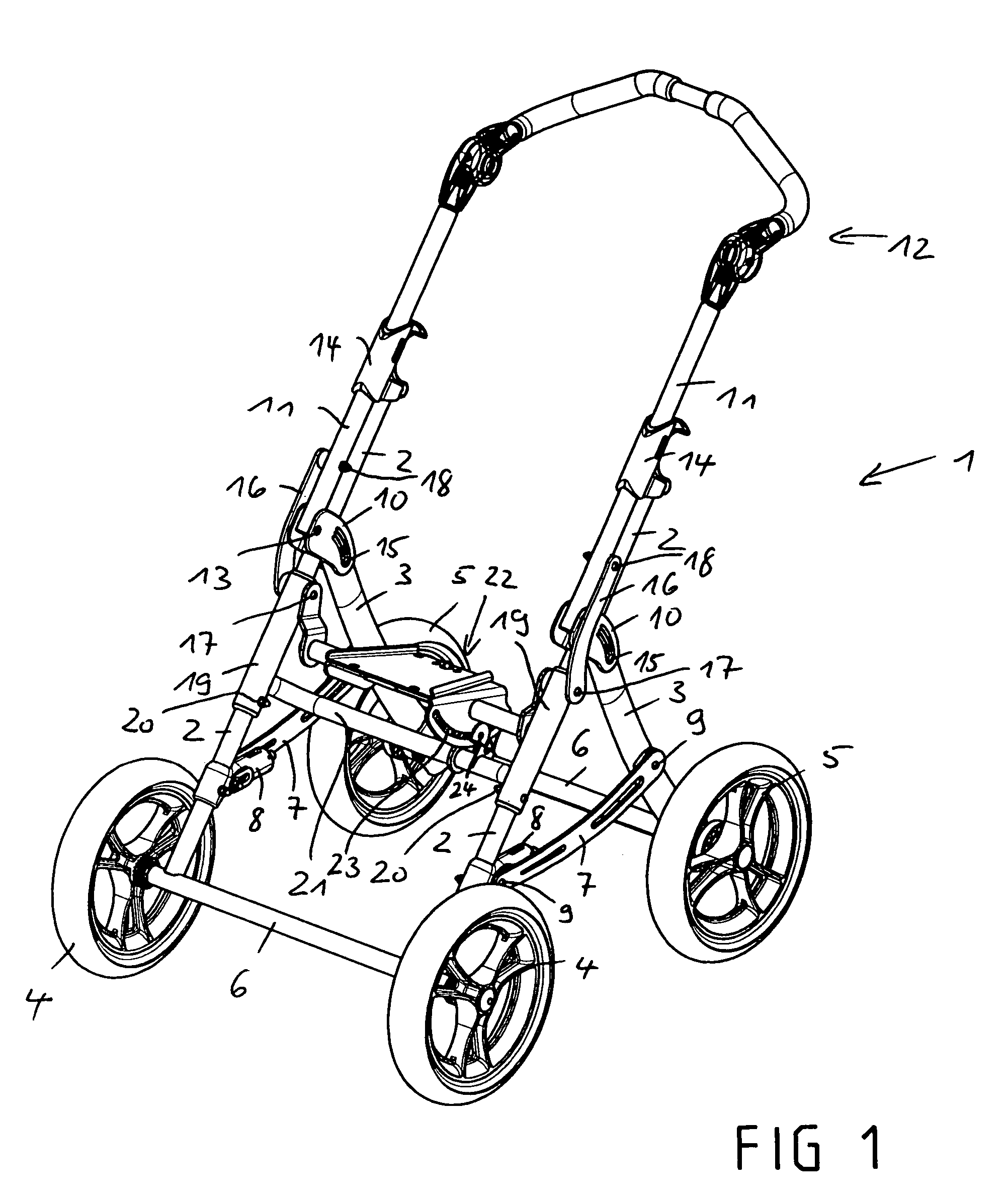 Collapsible stroller for children and the like