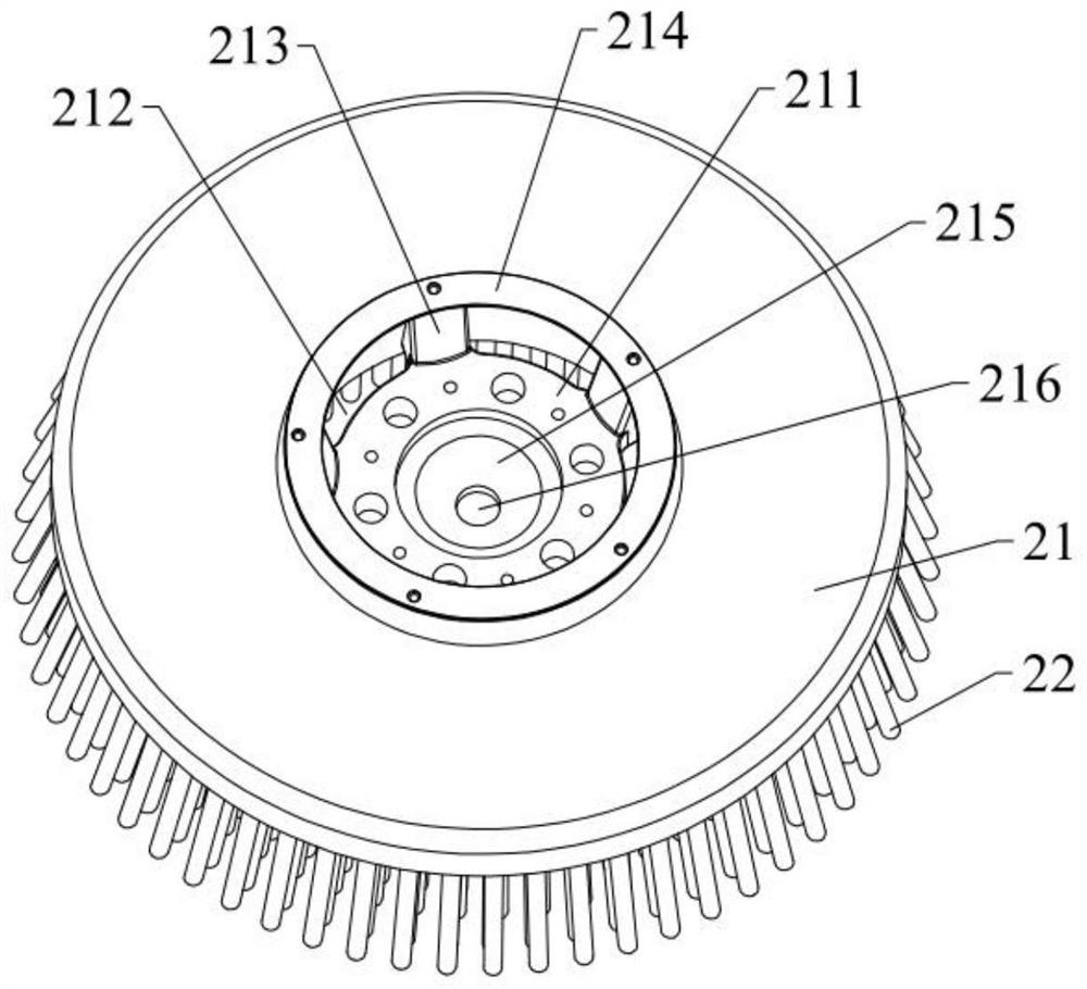 A brush disc structure and cleaning robot