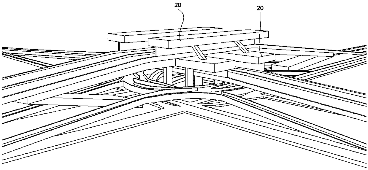 Overground straight-moving overpass