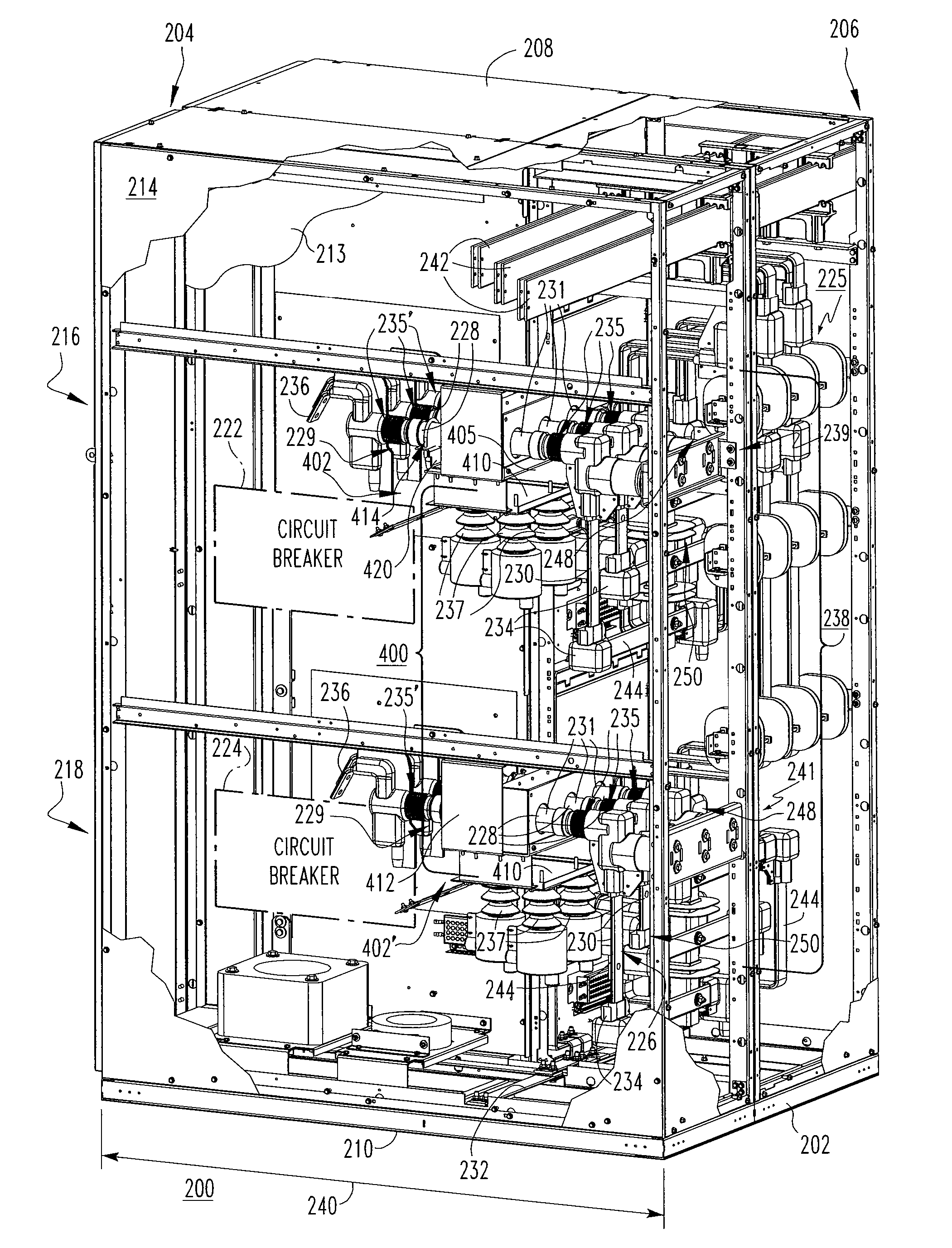 Electrical bus member mounting system and electrical enclosure employing the same