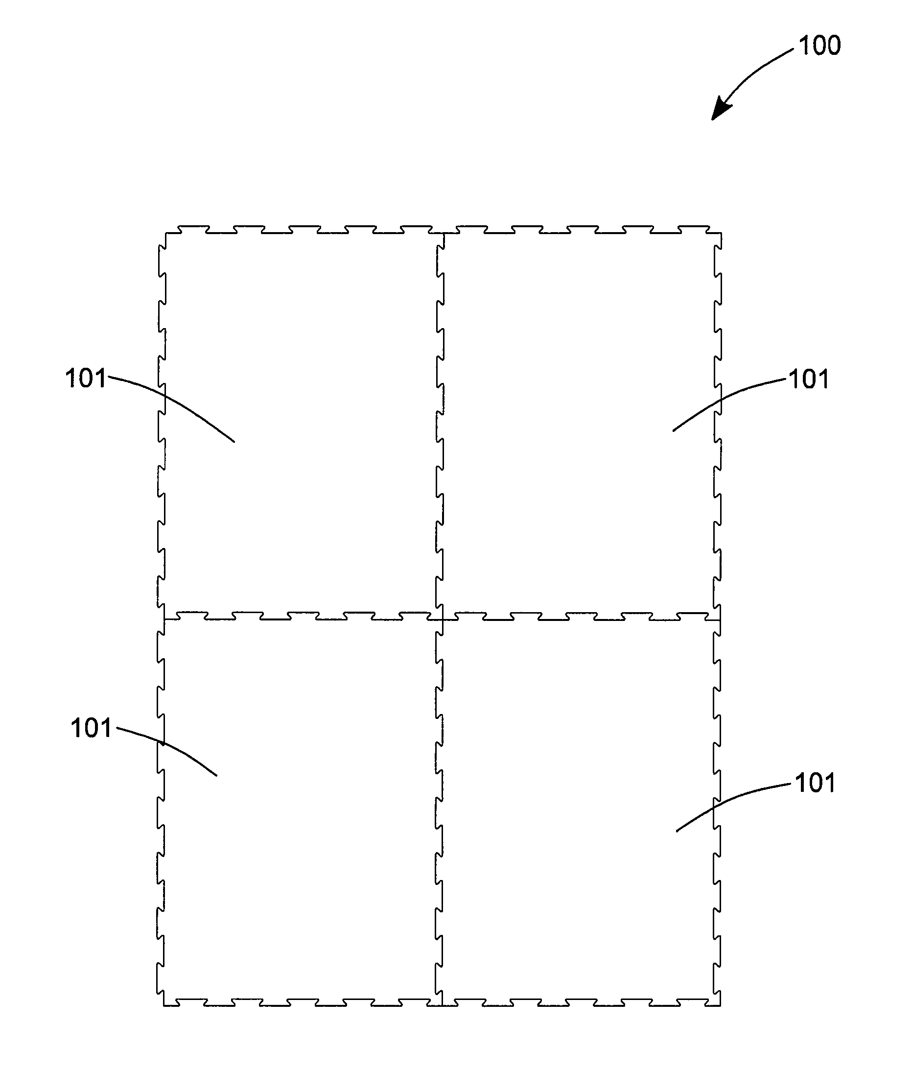 Interlocking modular flooring assembly with bevelled connectors
