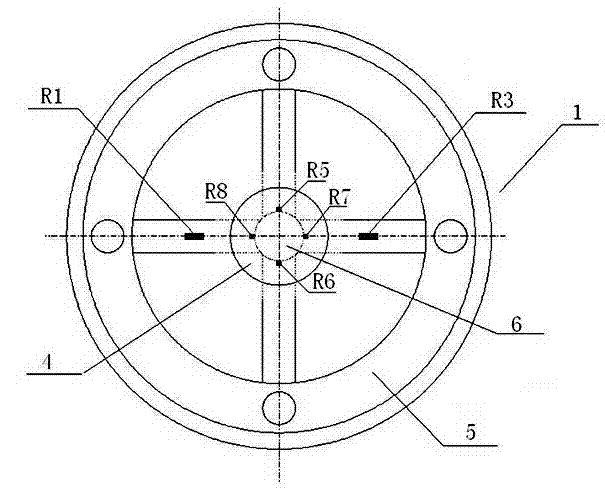 Strain type three-dimensional acceleration sensor