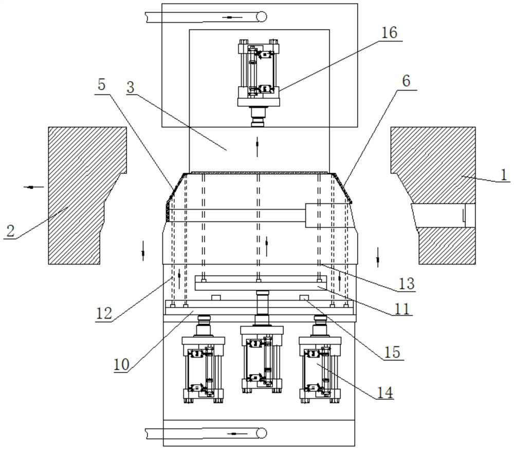 Thin-wall shielding cover die-casting die structure and die-casting method