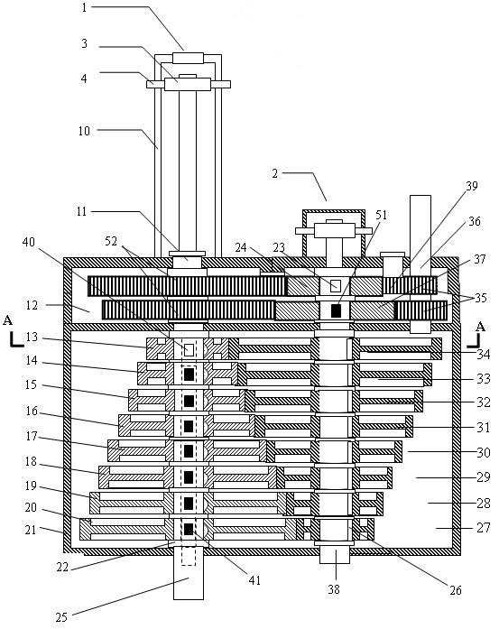 Multi-stage backward gear speed changer with slide shaft roller keylock