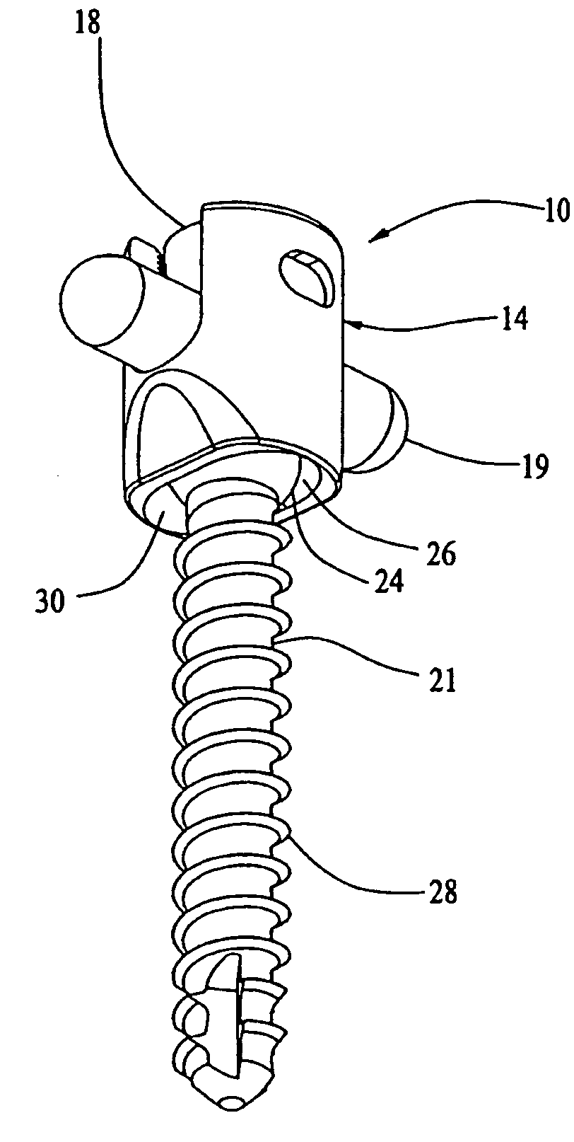 Variable angle spinal screw assembly