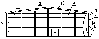 Thin-walled frame-type horizontal warehouse and construction method thereof and special equipment