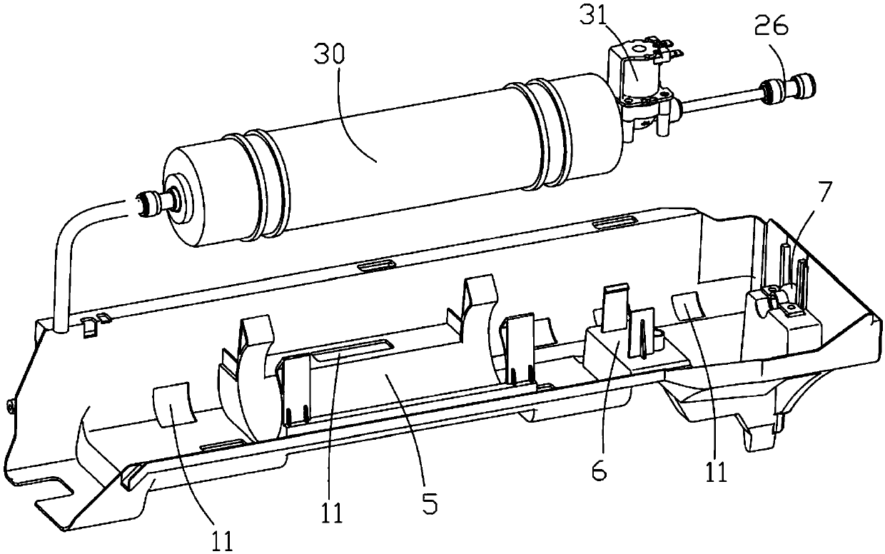 Water inlet component mounting box, water inlet component and clothes processing device