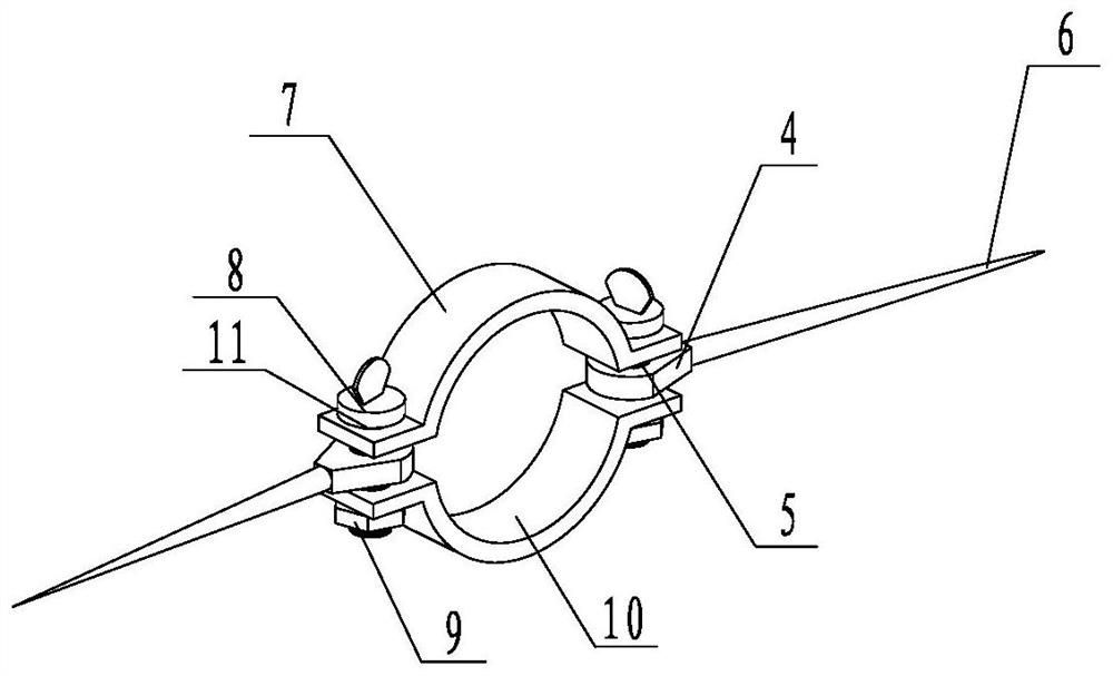 Spiral needling type tower grounding device based on spark enhancement effect