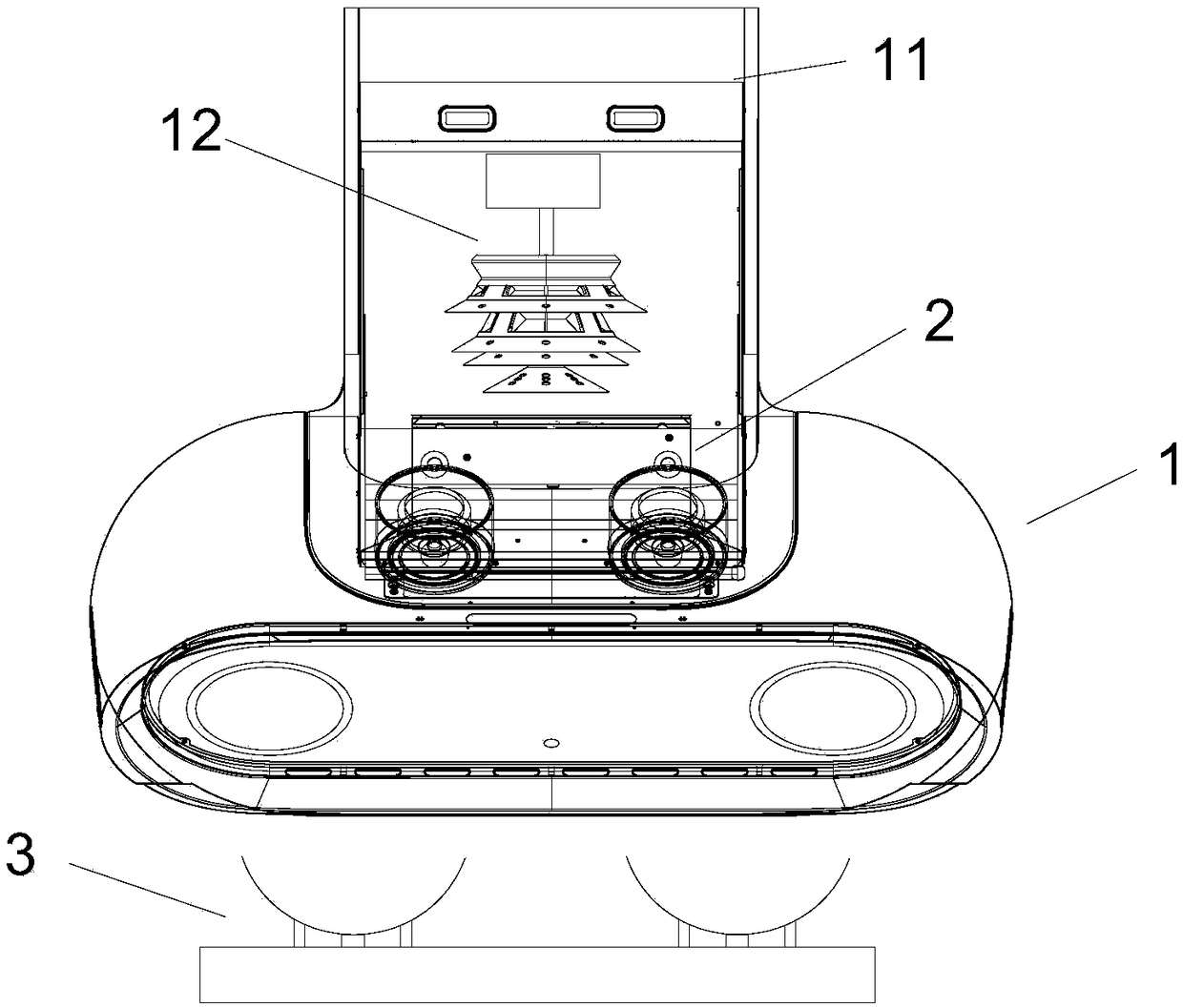 Kitchen ventilator with oil-smoke separation device and noise reduction device and noise reduction method