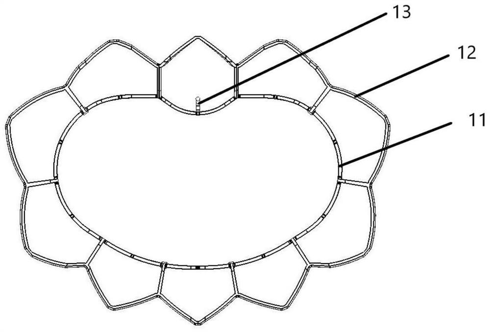 Split valve stent and interventional mitral valve replacement system comprising same