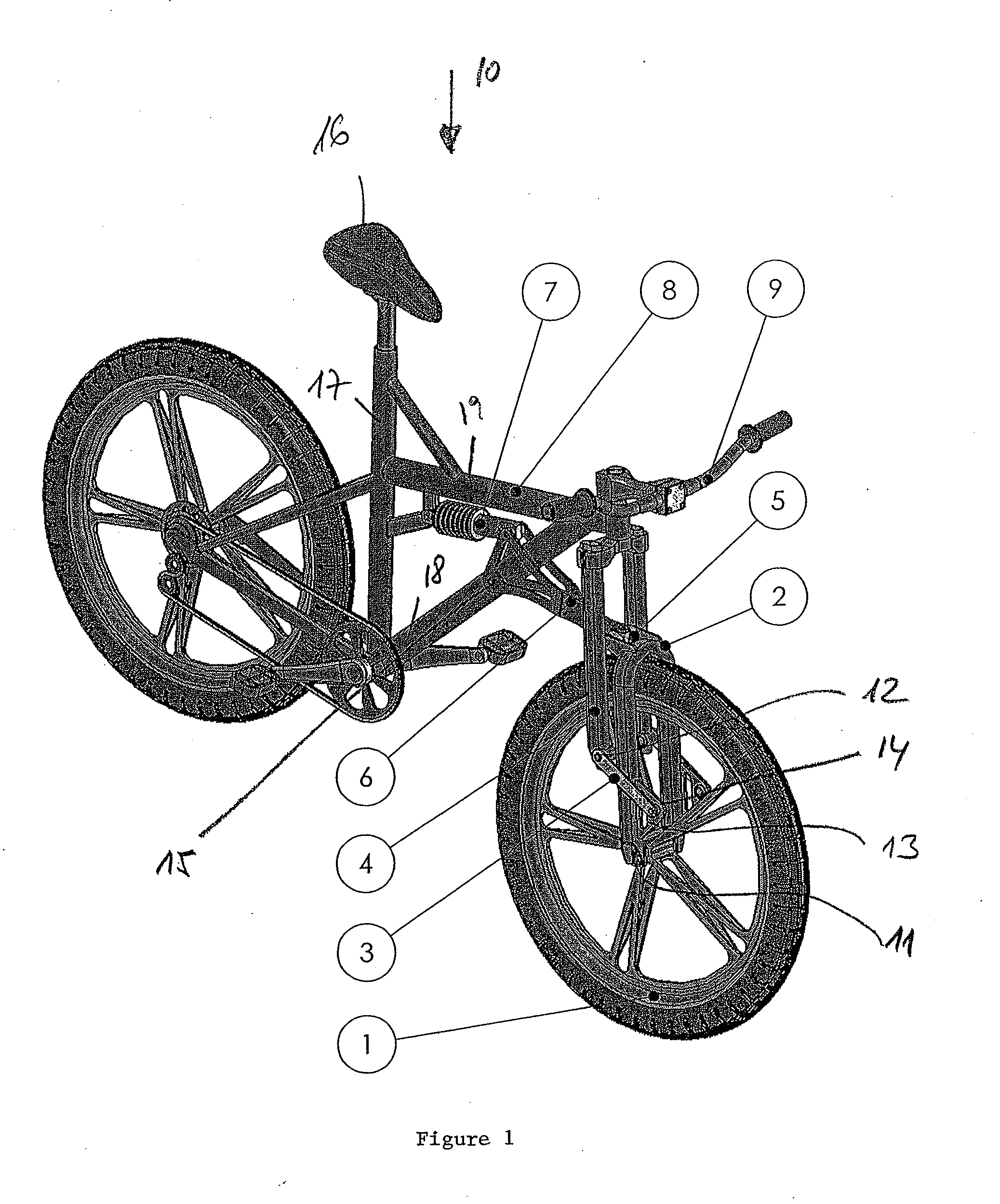 Front wheel suspension for a single-track vehicle