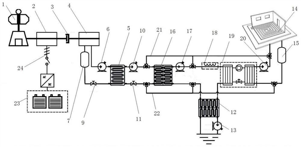 Seawater source heat pump heating device and its control method based on wind magnetic eddy current