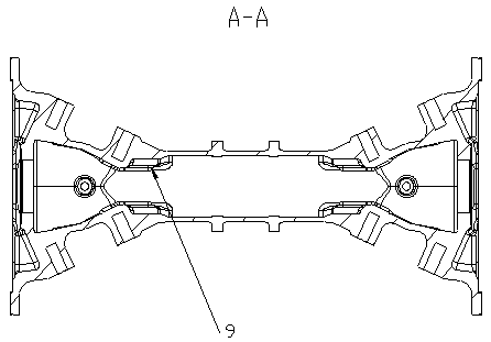 Integrally-cast crossbeam with air storage function of air suspension frame