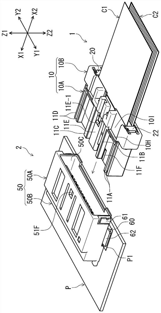 Electrical connector with flat conductor, counterpart electrical connector, and electrical connector assembly