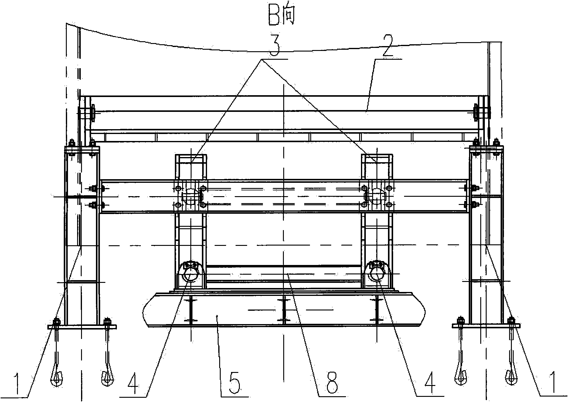 Cage-stabilizing and cage-locking device for cage of vertical shaft