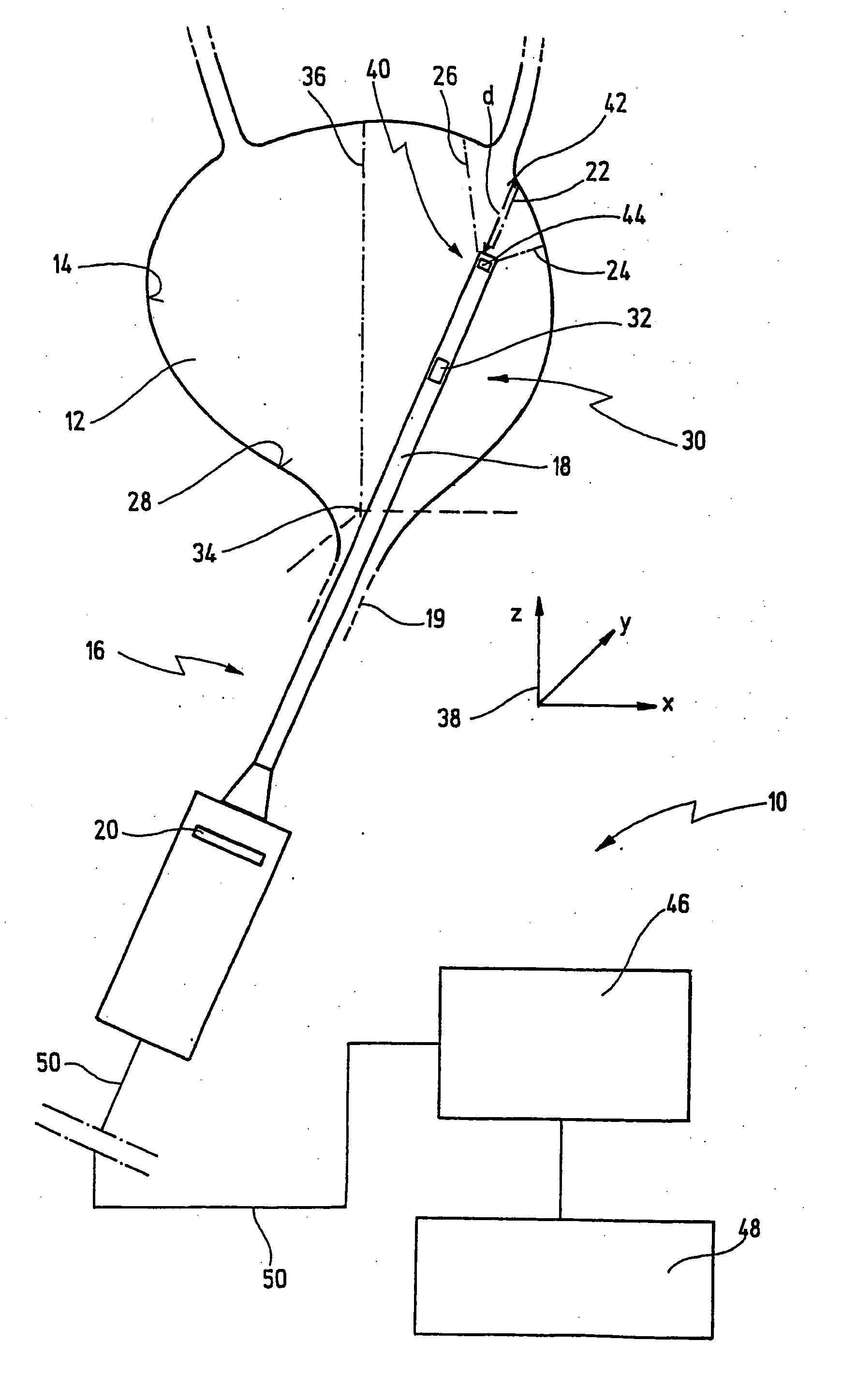 Method and apparatus for generating at least one section of a virtual 3D model of a body interior