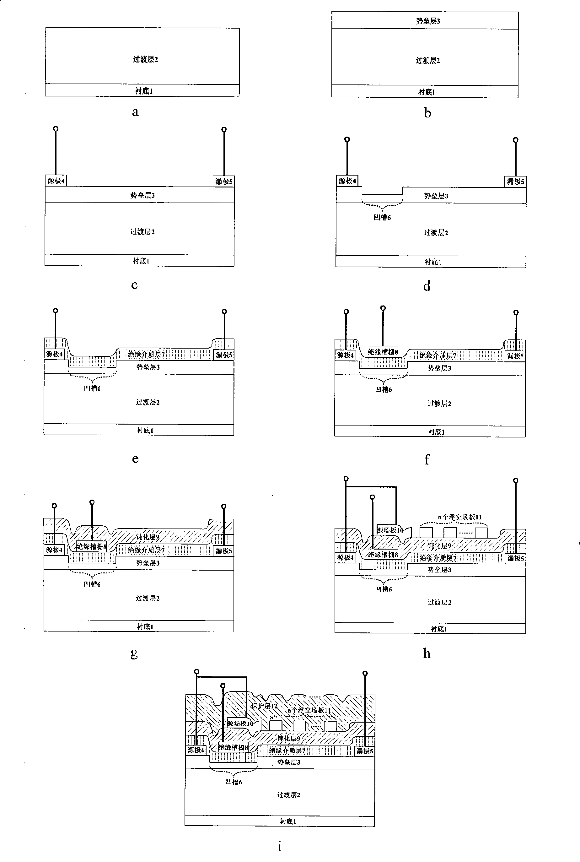 Heterojunction field effect transistor for groove insulated gate type multiple source field plate