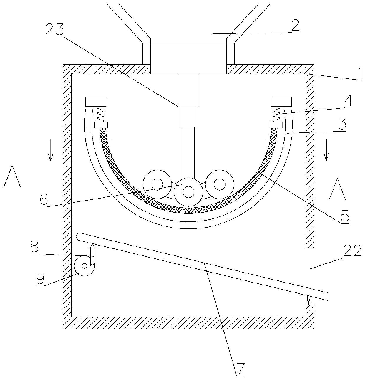 Reciprocating type treatment device for agricultural fertilizer