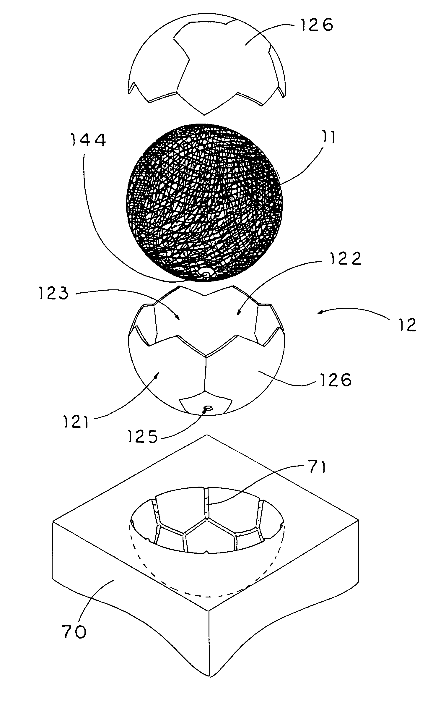Sportsball with integral ball casing and bladder body