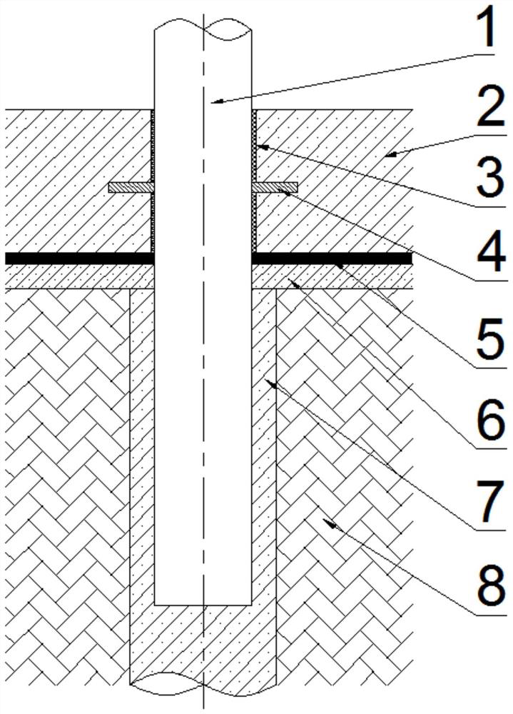 Coastal deep foundation pit steel pipe column and bottom plate waterproof joint construction structure and method