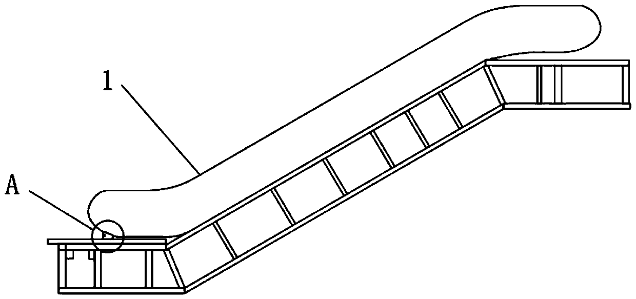 Escalator handrail belt disinfection and sterilization device