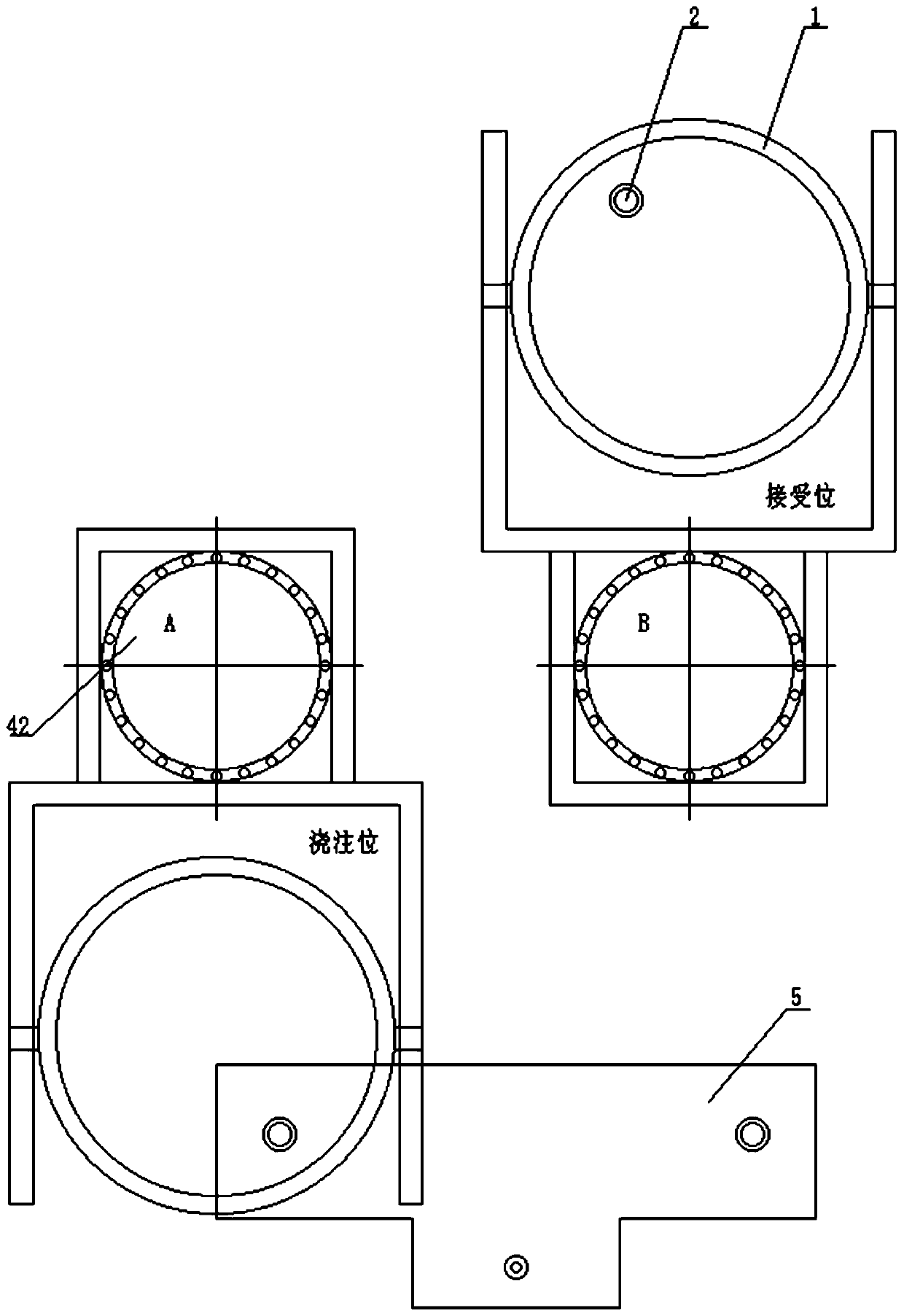 Continuous casting machine casting device and casting method