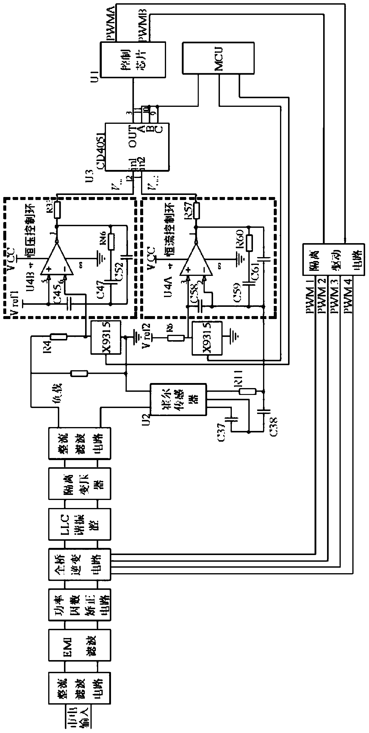 Multi-output mode conversion control circuit of switching power supply