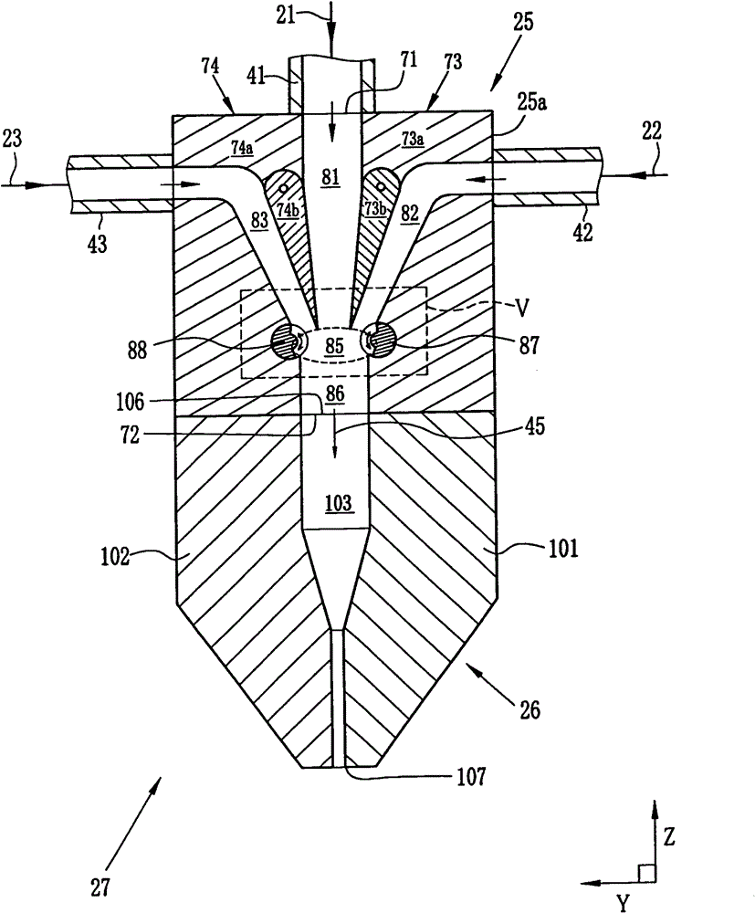 Casting device and film forming method from solution