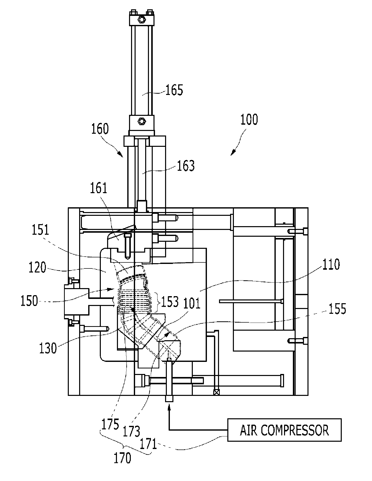 Injection mold for intake hose and intake hose production method using the same