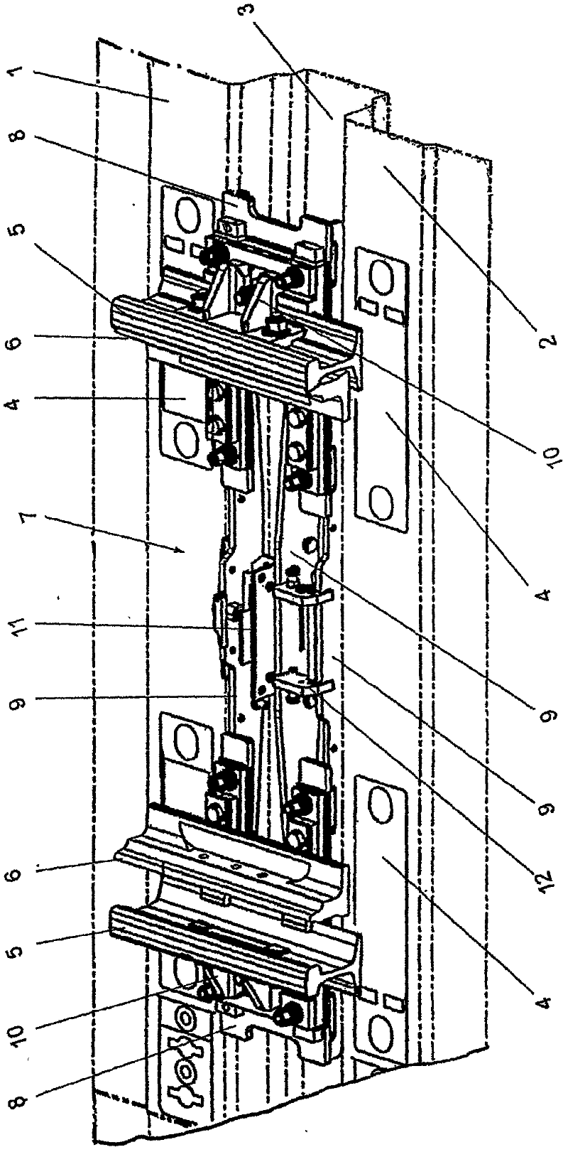 Apparatus for fixing a switching device on stock rails of a switch