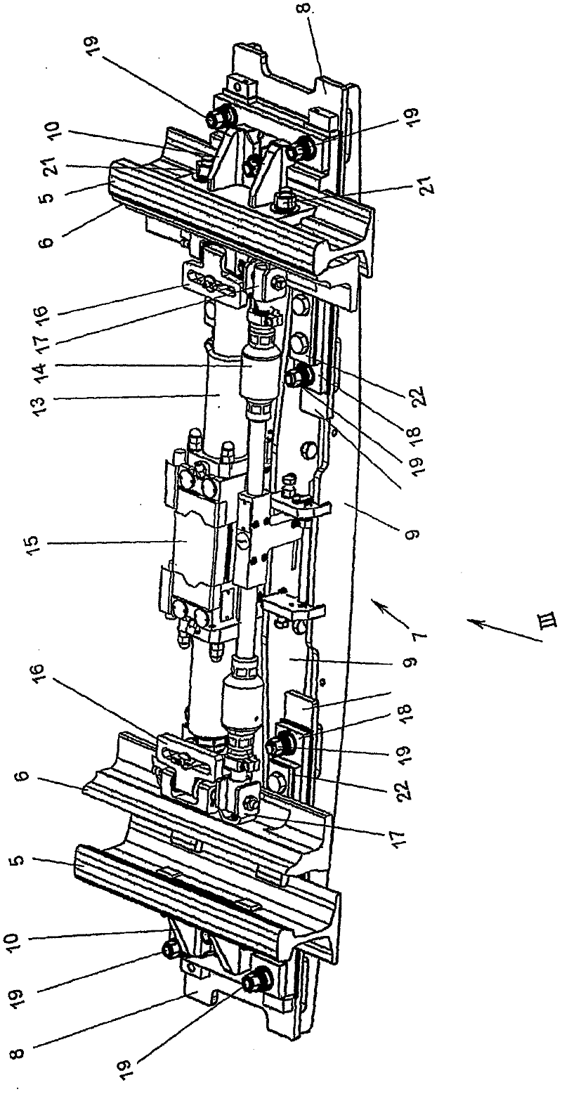 Apparatus for fixing a switching device on stock rails of a switch
