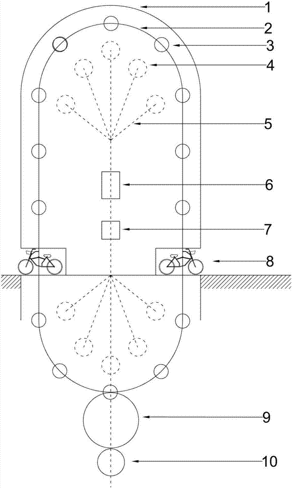 Stereoscopic parking pile for city sharing bicycles