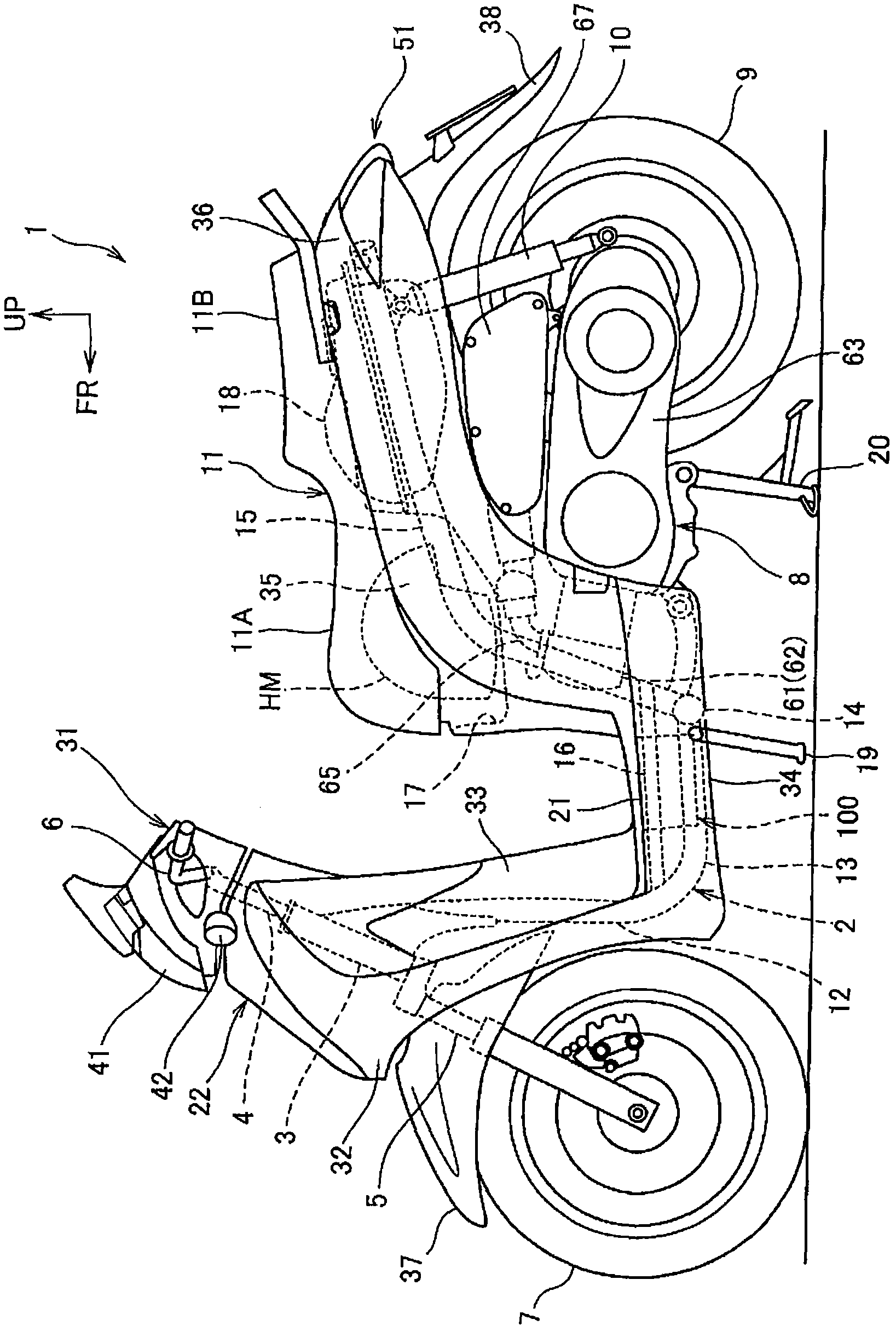 Waterproof structure of vehicle