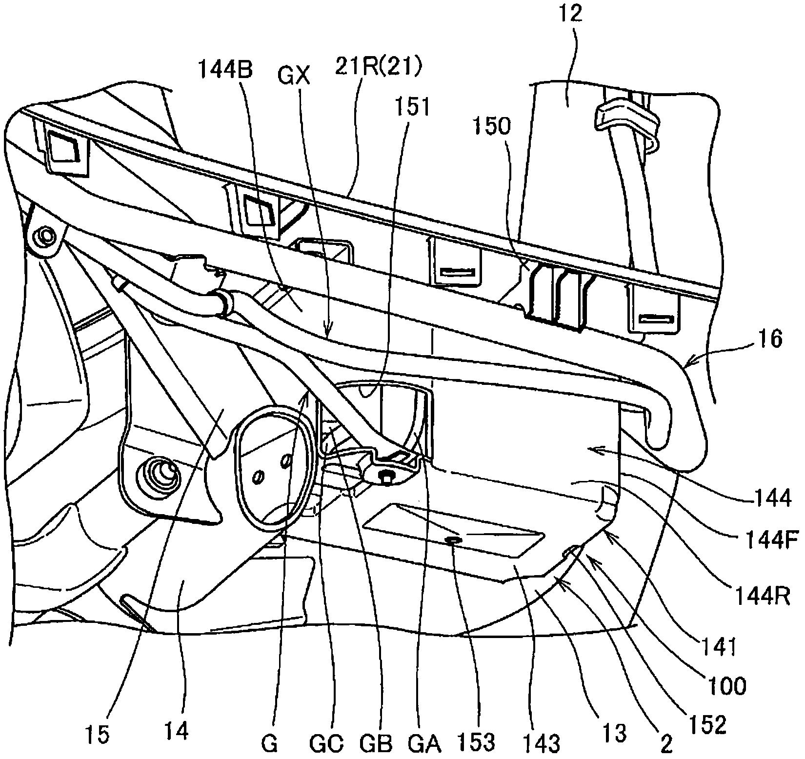 Waterproof structure of vehicle