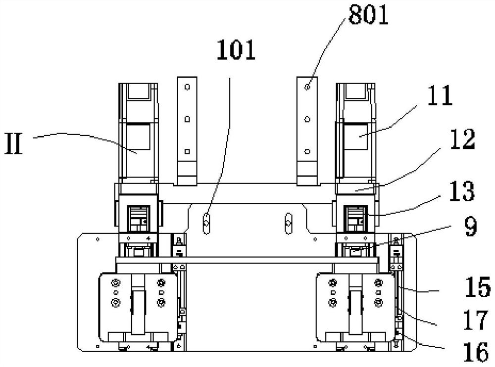 Pressing device for pressing long-strip-shaped plastic label to side face of furniture plate