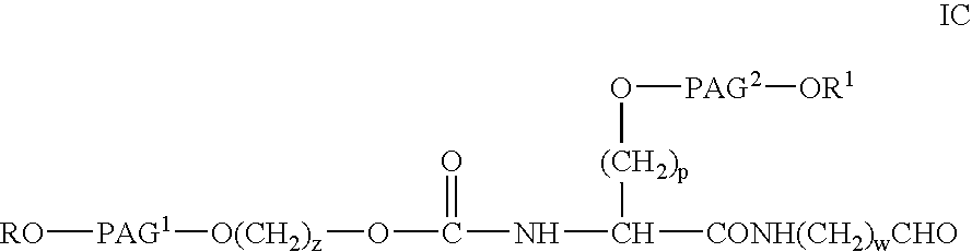 Monofunctional polyethylene glycol aldehydes