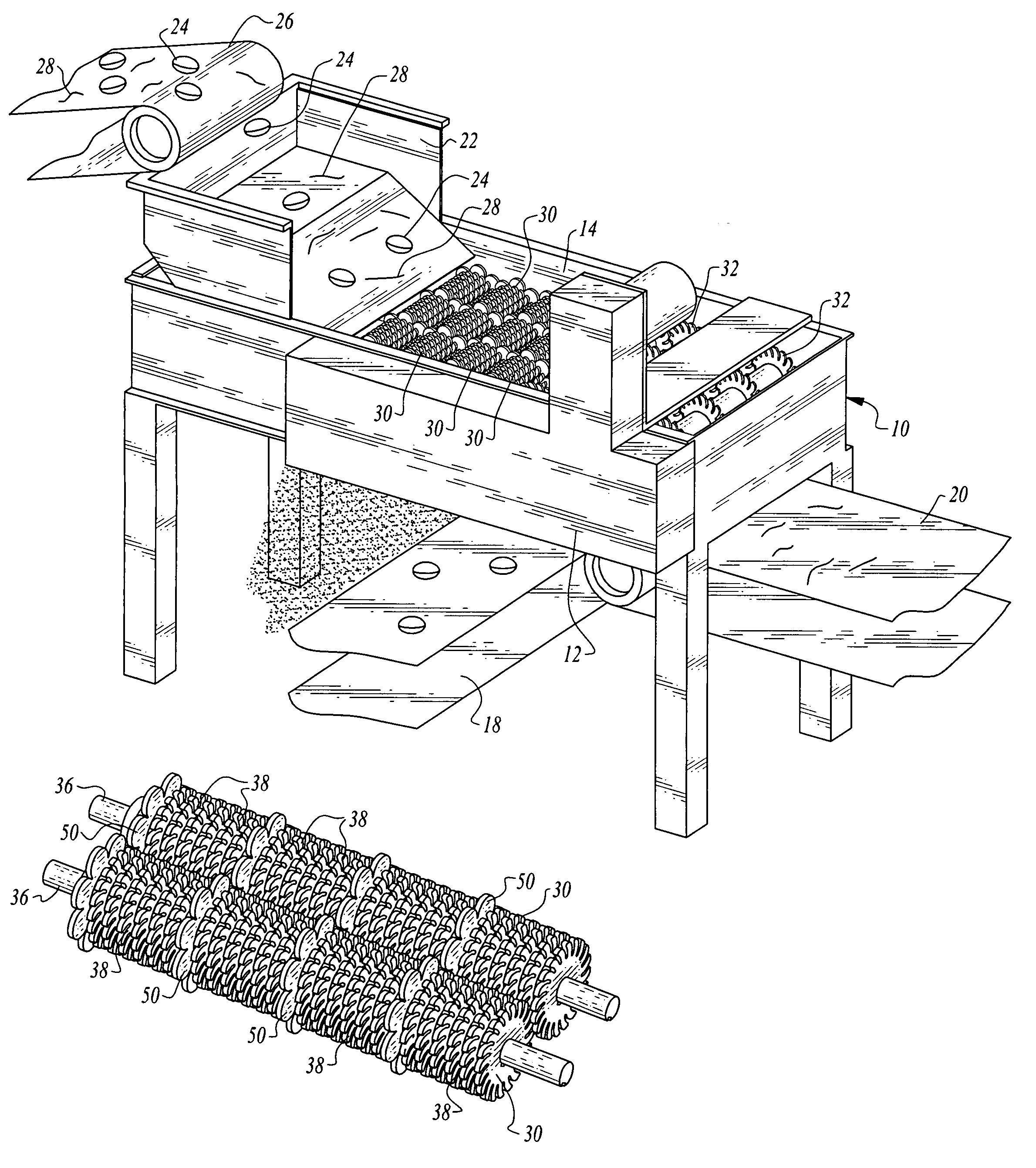 System for removing debris from a harvested tree crop product