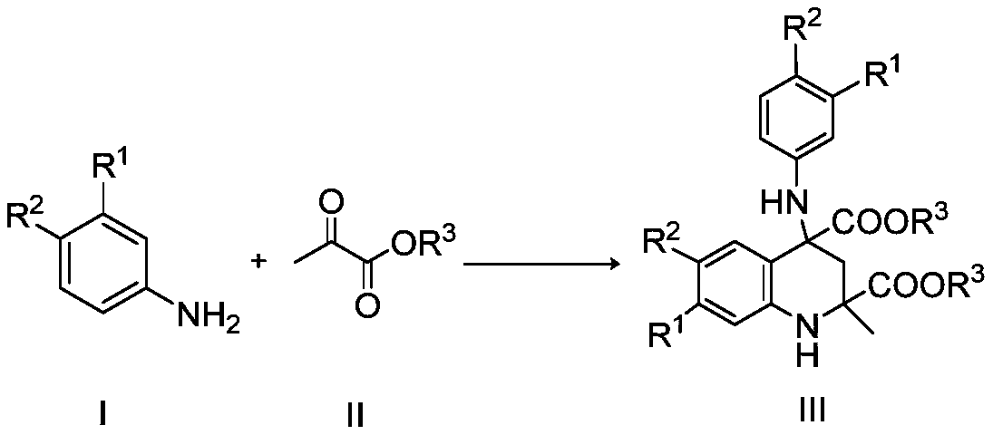 Method for synthesizing tetrahydroquinoline compounds from arylamine and alpha-ketoester under catalysis of titanocene/Bronsted acid