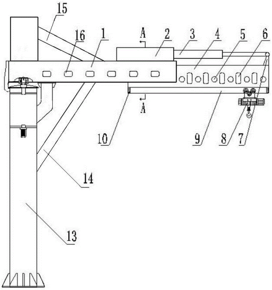 Double-reinforced type crane girder lengthening device