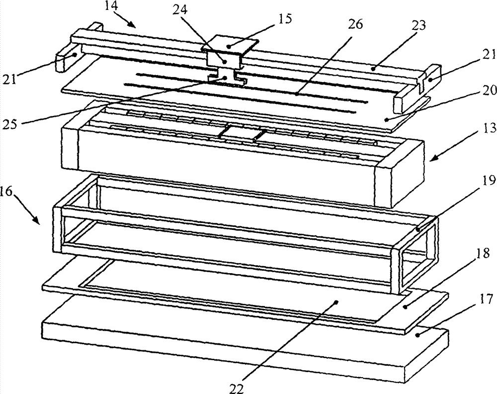 Double-row permanent magnet centripetal excitation rectangular open magnetic field type low frequency vibration table with eddy current compensation