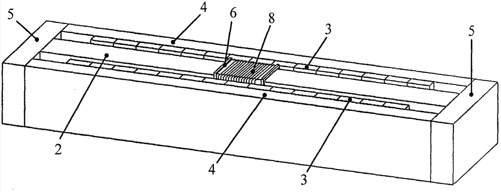 Double-row permanent magnet centripetal excitation rectangular open magnetic field type low frequency vibration table with eddy current compensation