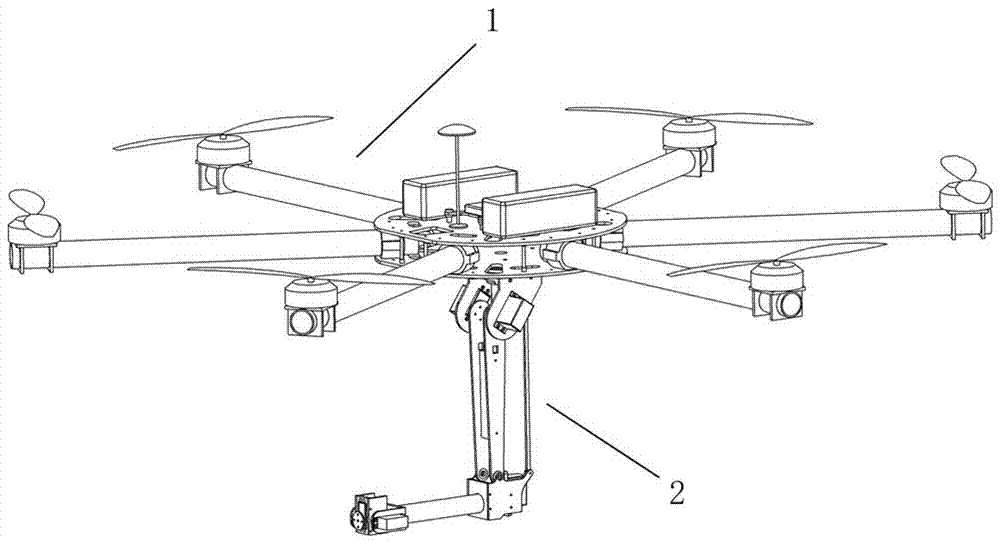 Flying robot with mechanical arm and control method thereof