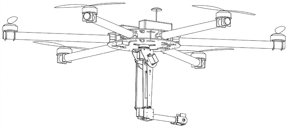 Flying robot with mechanical arm and control method thereof